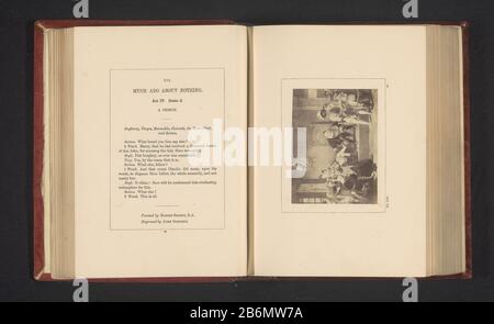 Fotoreproductie van een prent naar een schilderij door Robert Smirke, voorstellend een scene uit Veel drukte om niets door William Shakespeare te zien is akte IV, scene 2 met Dogberry, Verges en anderen in een gevangenis. Produttore : fotograf: Stephen Aylingnaar prent van: John Ogborne (i) (vermeld op object)naar schilderij van: Robert Smirke (vermeld op object)Plats fabbricante: Londen Dating: CA. 1854 - in di voor 1864 Materiale: Fotopapier Techniek: Albuminedruk dimensioni: Foto: H 70 mm × b 94 mmToelichtingFoto op pagina 63. Oggetto: Specifieke literaire werken Foto Stock