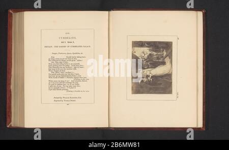 Fotoreproductie van een prent naar een schilderij door William Hamilton, voorstellend een scene uit Cymbeline door William Shakespeare te zien is akte i, scene 2 met Imogen en postumi die betrapt worden door koning Cymbeline en zijn vrouw. Produttore : fotografaf: Stephen Aylingnaar prent van: Thomas Burke (vermeld op object)naar schilderij van: William Hamilton (vermeld op object)Plats fabbricante: Londen Dating: CA. 1854 - in di voor 1864 Materiale: Fotopapier Techniek: Albuminedruk dimensioni: Foto: H 71 mm × b 93 mmToelichtingFoto op pagina 367. Oggetto: (Scene da) opere specifiche di Foto Stock