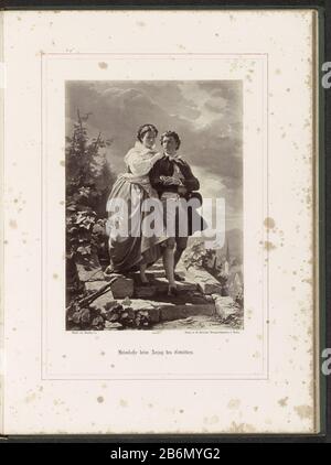 Fotoreproductie van een schilderij van AG von Ramberg, voorstellend Dorothea en Hermann bij naderend onweer Heimkehr beim Anzug des Gewitters (titel op object) Parte dell'album con riproduzioni fotografiche di dipinti di A.G. von Ramberg per lavorare 'Hermann und Dorothea' J.W. von Goethe. Produttore : fotografo: Franz Hanfstaengl (proprietà in elenco) di Arthur Georg von Ramberg (edificio in elenco) Editore: G. Grote'schen Verlagsbuchhandlung (proprietà in elenco) Luogo fabbricazione: Berlino Data: 1871 - 1872 caratteristiche Fisiche: Albumen materiale di stampa: Tecnica della carta: Albumen dimensioni di stampa: Pho Foto Stock