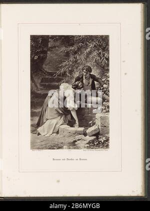 Fotoreproductie van een schilderij van AG von Ramberg, voorstellend Dorothea en Hermann bij een bron Hermann und Dorothea am Brunnen (titel op object) Parte dell'album con riproduzioni fotografiche di dipinti di A.G. von Ramberg per lavorare 'Hermann und Dorothea' J.W. von Goethe. Produttore : fotografo: Franz Hanfstaengl (proprietà in elenco) di Arthur Georg von Ramberg (edificio in elenco) Editore: G. Grote'schen Verlagsbuchhandlung (proprietà in elenco) Luogo fabbricazione: Berlino Data: 1871 - 1872 caratteristiche Fisiche: Albumen materiale di stampa: Tecnica della carta: Albumen dimensioni di stampa: Foto: H 284 Foto Stock