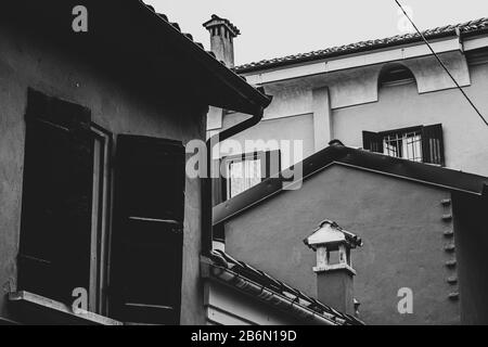 Tra le bellezze d'Italia, i vicoli di Bologna sono il luogo più sotterraneo da visitare Foto Stock