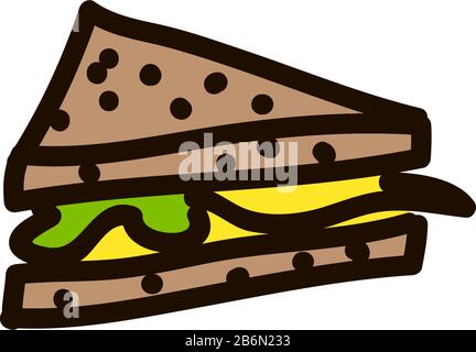 icona a sandwich simbolo del vettore isolato Illustrazione Vettoriale