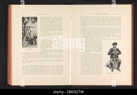 Fotoreproductie van een tekening, voorstellende bezoekers op het terras van een Amerikaanse bar te Praag V ,,American Baru (titel op Object) Riproduzione fotografica di un disegno raffigurante visitatori sulla terrazza dell'American Bar a PraagV ,, American Baru (title Object) Tipo Di Proprietà: Fotomechanical print page reproduction numero articolo: RP-F 2001-7-749A- 175 Produttore : fotografo: Anoniemclichémaker: Carl Bellmann nel disegno: Anonymous location manufacture: Prague Dating: CA. 1891 - in o davanti 1893 Materiale: Carta Tecnica: Autotipia dimensioni: Immagine: H 145 mm × b 73 mmToelichtingP Foto Stock