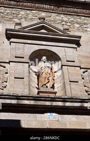 Particolare della facciata di San Giuseppe convento di Villafranca del Bierzo, Castiglia e Leon, Spagna. Foto Stock