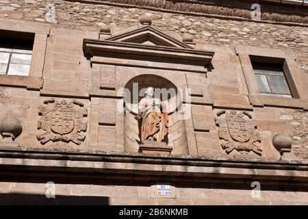 Particolare della facciata di San Giuseppe convento di Villafranca del Bierzo, Castiglia e Leon, Spagna. Foto Stock