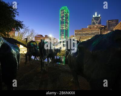 Dallas Pioneer Plaza 031320 Foto Stock