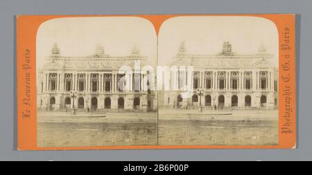 Facciata dell'Opera Garnier a Parijsle Nouveau Paris (titolo della serie) Tipo Di Proprietà: Immagine stereo numero articolo: RP-F F05167 Iscrizioni / marchi: Iscrizione vero, manoscritto: 'Le Grand Opera' Produttore : fotografo: Charles Gérard ( indicato sull'oggetto) Luogo di produzione: Parigi Incontri: CA. 1870 - in o davanti 1875 Materiale: Carta di cartone Tecnica: Albumina pressione dimensioni: Supporto secondario: B 85 mm × W 170 mm Oggetto: façade (o casa o edificio) Teatro dell'Opera dove: Palais Garnier Foto Stock