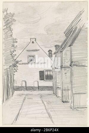 Gezicht door een straat op een huis Visualizza attraverso una strada in una casa tipo di oggetto: Disegno invito numero Oggetto: RP-T 00-2178 Produttore : artista Jan van Essen Data: 1864 - 1936 caratteristiche Fisiche: Penna in grigio matita materiale: Carta inchiostro matita Tecnica: Penna dimensioni : H 187 mm × L 130 mm Oggetto: Strada Foto Stock