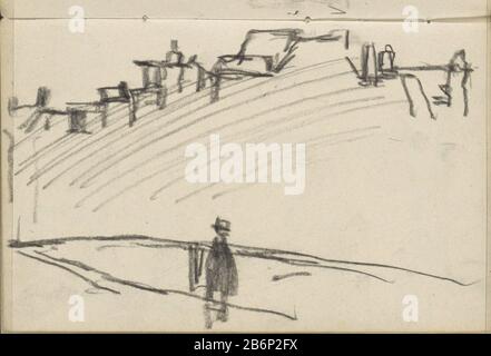 Gezicht ad Amsterdam, mogelijk het Rokin Faccia ad Amsterdam, Rokin possibile. Nella parte anteriore una figura. Pagina 81 di uno schizzo con 46 pale realizzato ad Amsterdam. Produttore : artista George Hendrik Breitner Luogo fabbricazione: Amsterdam Data: Set 1912 caratteristiche Fisiche: Gesso nero materiale: Carta Soggetto gesso: Urbano housingcanals, acqua (in città) Dove: Rokin Foto Stock