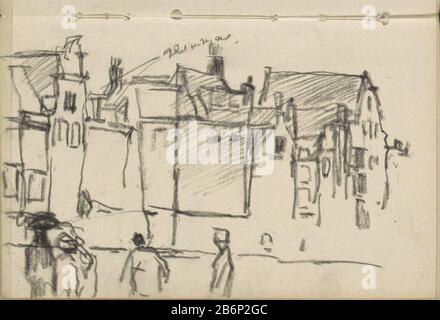 Gezicht in Amsterdam, mogelijk het Rokin Face in Amsterdam, possibilmente Rokin Object Type: Sketchbook sheet numero articolo: RP-T-1924-86-83 Iscrizioni / marchi: Color note Descrizione scritta a mano: Face in Amsterdam, Rokin possibile. Figure anteriori. Pagina 83 di uno sketchbook con 46 pale realizzate ad Amsterdam. Produttore : artista George Hendrik Breitner Luogo fabbricazione: Amsterdam Data: Set 1912 caratteristiche Fisiche: Gesso nero materiale: Carta Soggetto gesso: Urbano housingcanals, acqua (in città) Dove: Rokin Foto Stock