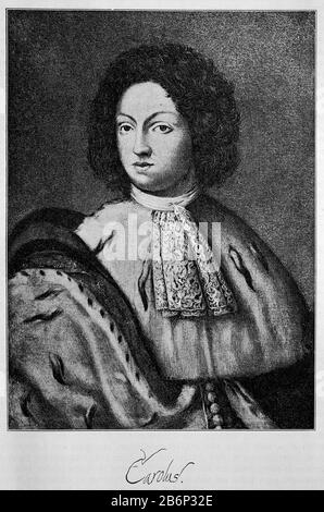 Carlo XI, 4 dicembre 1655 - 15 aprile 1697, della nobile famiglia dei Wittelsbach, fu re di Svezia dal 1660 al 1697 / Karl XI, 4. Dicembre 1655 - 15. Aprile 1697, aus dem Adelsgeschlecht der Wittelsbacher war von 1660 bis 1697 König von Schweden, Historich, riproduzione digitale migliorata di un originale del 19th secolo / digitale Reproduktion einer Originalvorlage aus dem 19. Jahrhundert, Foto Stock