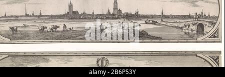 Gezicht op Delft Delft (titel op Object) Rotterdam Olandiae Urbs Celeberrima et situ portibusque mercaturae opportunissima Ao 1665 (Maaskaart) Vista di Delft vista dal Delft Schie. Al centro della Chiesa Nuova e a sinistra della Chiesa Vecchia. Top centro le braccia della città e il titel. Produttore : stampatore: Joost van Geel al proprio disegno: Joost van Geel Editore: Jacob Quack (possibile) Editore: Jan Houwens (i) (possibile) supervisione: Jacob Quack Luogo fabbricazione: Rotterdam dating : 1666 - 1698 Materiale: Carta Tecnica: Etching / engra (processo di stampa) Misure: Foglio: H 164 Foto Stock