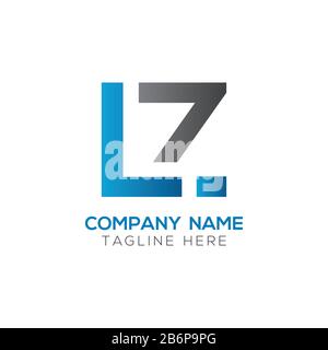Modello vettore di disegno di marchio commerciale di lettera iniziale di LZ. Lettera astratta LZ logo Design Illustrazione Vettoriale