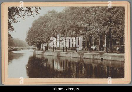 Gezicht op de Keizersgracht in Amsterdam Gezicht op de Keizersgracht in Amsterdam Object Type : kabinetfoto Objectnummer: RP-F-00-745 Iscrizioni / Merken: Opschrift, vero, handgeschreven: ‘Voormalige Huizen aan de Keizersgracht [...] de Westermarkt. Afgebroken ten behoeve de Raadhuisstraat over de Gracht is thans een brug gbouwd.’naam, vero, gestempeld: ‘Vosmaer’nummer, vero, handgeschreven: ‘114’ fabbricante : fotograaf: Anoniemverkoper: Gebroeders Douwes (vermeld op object)Plaats: Amsterdam. 1880 - ca. 1900 Materiale: Fotopapier karton Techniek: Daglichtcollodiumz Foto Stock