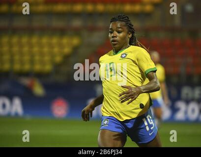 Calais, Francia. 10th Mar, 2020. VALENCIENNES, FRANCIA. Mar 10th: 20200310 Calais, Francia : Il brasiliano Ludmila (19) nella foto durante la partita di calcio femminile tra le squadre nazionali del Brasile e del Canada il terzo e ultimo giorno di incontro del Tournoi de France 2020, un prestigioso torneo di womensemble amichevole nel Nord della Francia, martedì 10 marzo 2020 a Calais, Francia . Photo SPORTPIX.BE | DIRK VUYLSTEKE Dirk Vuylsteke/SPP-Sportpix Credit: SPP Sport Press Photo. /Alamy Live News Foto Stock