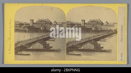 Il Schiffbrücke (ponte della nave) durante la Seconda guerra mondiale (1939-1945) nel 1945 verwoest. Produttore : fotografo: Anonymous publisher: Adolphe Braun et Cie (listed property) Luogo produzione: Fotografo: Koblenz Editore: Dornach dating: 1860 - 1866 Materiale: Cartone carta Tecnica: Albumen stampa dimensioni: Mezzo secondario: H 85mm × W 175 mm Oggetto: Ponte in città attraverso il fiume, canale, ecc. Foto Stock