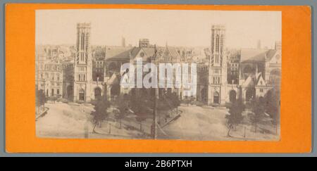 View of the Saint-Germain l'Auxerrois in Paris Property Type: Stereo picture Item number: RP-F F05554 Iscrizioni / marchi: Iscrizione vero, scritto a mano: 'St Germain l'Auxerrois'nummer, vero, scritto a mano 'No.. 12.' Produttore : fotografo: Anonymous Place fabbricante: Paris Data: CA. 1850 - ca. 1880 Materiale: Carta cartone Tecnica: Albume dimensioni di stampa: Supporto secondario: H 85mm × W 175 mm Oggetto: Chiesa (esterno) Dove: Eglise Saint-Germain-l ' Auxerrois Foto Stock