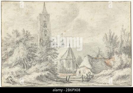 Gezicht op de kerk te Soest Visualizza la chiesa in Soest Tipo Di Proprietà: Disegno numero Oggetto: RP-T 1976-115 Produttore : artista: Guillaume Dubois Data: 1648 - 1653 caratteristiche Fisiche: Pennello in grigio, nero e rosso gesso materiale: Carta gesso Tecnica: Dimensione spazzola: H 130 mm × W 198 mmOnderwerp Foto Stock