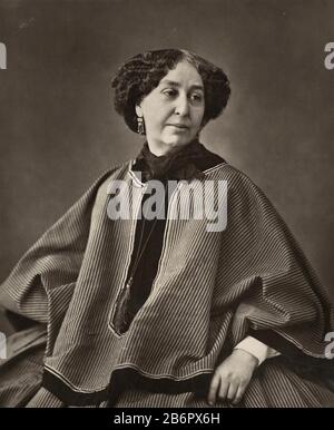 George SAND (1804-1876) romanziere francese nel 1864. Foto: Nadar Foto Stock