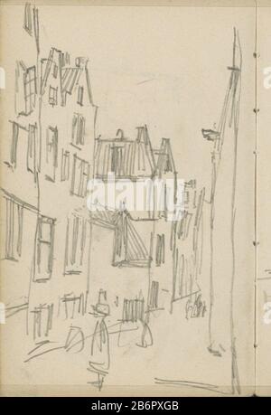 Gezicht op de noordzijde van het Spui te Amsterdam Vista del lato nord dello Spui ad Amsterdam, visto da Gedempte Begijnensloot. Pagina 68 di uno sketchbook con 46 lame prodotte ad Amsterdam e Haarlem. Produttore : artista George Hendrik Breitner Luogo fabbricazione: Amsterdam Data: 1903 caratteristiche Fisiche: Matita materiale: Carta Oggetto matita: Quadrato, luogo, circo, ecc. edilizia urbana dove: Pozzo Silenziato Begijnensloot Foto Stock