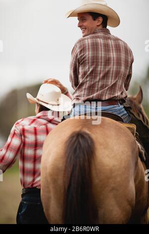 Uomo a cavallo Foto Stock