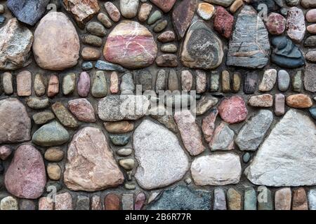 Muro di pietra in pietra naturale, Michigan, USA, di James D Coppinger/Dembinsky Photo Assoc Foto Stock