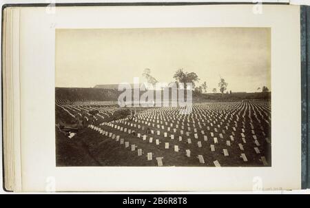 Gezicht op een veld met jonge tabaksplanten onder beschermingsplankjes in Quala Mintchirim, Sumatra Deze foto maakt deel uit van een album. Produttore : fotograf: H. Ernst & CoPlaats fabbricante: Sumatra Dating: CA. 1890 - ca. 1900 Materiale: Fotopapier karton Techniek: Albuminedruk dimensioni: Foto: H 242 mm × b 375 mmToelichtingIn de lijst van afbeeldingen wordt deze foto beschreven met de woorden Junger Tabak unter Schutzplancken in Quala Mintchirim. Oggetto: Plantationtabacchi Foto Stock