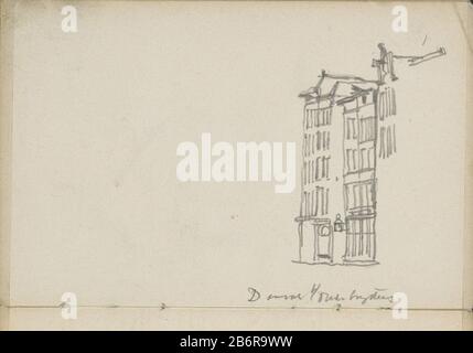 Gezicht op gebouwen aan het Damrak te Amsterdam ter hoogte van de Oudebrugsteeg Si Affacciano su edifici Damrak ad Amsterdam all'Oudebrugsteeg. Pagina 58 di uno schizzo con 46 pale realizzato ad Amsterdam. Produttore : artista George Hendrik Breitner Luogo fabbricazione: Amsterdam Data: 1900 - 1901 caratteristiche Fisiche: Matita materiale: Matita oggetto: Edilizia urbana dove: Damrak Oudebrugsteeg Foto Stock