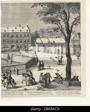 Gezicht op het Binnenhof en de Hofvijver, 1621 (rechterblad) Curia Hagae Comitum, Hollandiae (titel op Object) Vista del cortile e dell'Hofvijver, 1621 (pagina a destra) Curia Hagae Comitum, Hollandiae (title Object) tipo Di Oggetto: Immagine numero articolo: RP-P-OB-80.9767-1 Descrizione: Holmentein 2 (olandese) Vista sul cortile e l'Hofvijver, tre piatti (pagina a destra), 1621. Lasciate i locali della Corte, in primo piano escursionisti e cavalieri. Nella didascalia 3 volte 2 righe nella Nederlands. Produttore : printmaker Simon Frisiusnaar design: Hendrick Hond Foto Stock