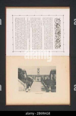 Gezicht op het Capitool en het Palazzo Senatorio a Roma Campidoglio (Roma) (titel op Object) Vista del Campidoglio e Palazzo Senatorio a RomeCampidoglio (Roma) (titolo oggetto) Tipo Di Proprietà: Fotomeccanica stampa numero articolo: RP-F 2001-7-1201-48 Produttore : fotografo: Anonichémaker: Pierre Jupertzats: Roma. 1893 - in o davanti 1898 Materiale: Carta Tecnica: Leggera pressione dimensioni: Immagine: H 114 mm × W 166 mm Oggetto: Strada in pendenza; strada con gradini o scale monumento, statua dove: Palazzo del Campidoglio Senatorio Foto Stock