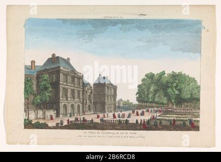 Gezicht op het Palais du Luxembourg te Parijs gezien vanaf de tuinle Palais du Luxembourg du côté du jardin (titel op Object) Tipo Oggetto : prent opticaprent Objectnummer: RP-P-1925-1239Catalogusreferentie: Collectie Rijksmuseum-1 di 2(2)Opmerking: 2 staten aanwein de collectie van het Rijksmuseum / Merzig: Marchio del collezionista , vero rechtsonder, gestempeld: Lugt 2166watermerk Produttore : uitgever: Jacques Gabriel Huquier (vermeld op object)produttore: AnoniemPlaats fabbricante: Uitgever: Parijsprentmaker: Frankrijk dating: 1735 - 1805 Physical kenmerken: Ingekleurde ets Mat Foto Stock