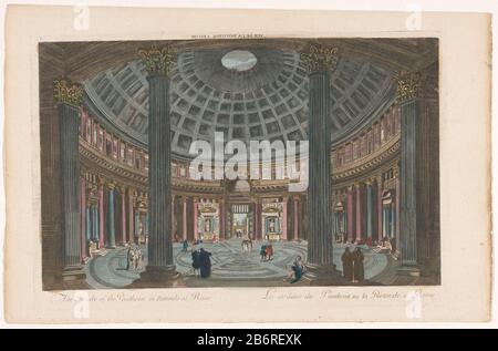 Gezicht op het interieur van het Pantheon te Rome le dedans du Pantheon ou la Rotonde a Rome (titel op Object) in alto a sinistra numerata: 43. Produttore : editore: Anonimo print maker: Anonymous date: 1700 - 1799 caratteristiche Fisiche: Colore acquerello materiale: Carta Tecnica: Incisione / pennello dimensioni: Bordo della lastra: H 284 mm × W 432 mm Oggetto: Interno della chiesa, dove: Pantheon Foto Stock