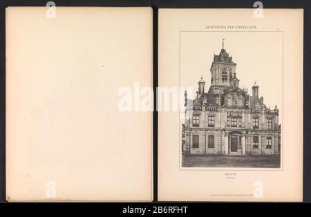 Gezicht op het stadhuis van Delft Delfft Rathhaus (titel op Object) Architectur der Niederlande (seriettel op Object) Vista del Municipio DelftDelfft. Rathhaus (oggetto del titolo) Architectural of the Netherlands (oggetto del titolo della serie) Tipo Di Oggetto: Stampa fotomeccanica numero Oggetto: RP-F-2001-7-772A-30 Iscrizioni / marchi: Numero, recto, stampato: '30 .' Produttore: Anonymous publishing : Baumgärtner's Buchhandlung (Proprietà elencata) Luogo produzione: Creatore: Delft Editore: Lipsia dating: Circa 1884 - o 1894 Materiale: Tecnica della carta: Misurazione della pressione leggera Foto Stock