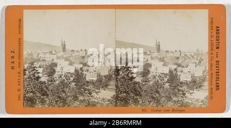 Goslar, gezien vanaf de Zwinger Goslar vom Zwinger (titel op Object) Ansichten von Deutschland Harz (seriettel op Object) Goslar, visto da ZwingerGoslar vom Zwinger (title Object) Ansichten von Deutschland / Harz (series title Object) Property Type: Stereo Item number: RP-F13461 Iscrizioni / marchi: Numero, recto, stampato ' 85.'opschrift, recto, stampato: 'Hof-Fotografia. Potsdam.' fabbricante : fotografo: Hermann Selle (edificio elencato) editore: Linde & Co. (Sophus Williams), E. (proprietà quotata) Fabbricazione Del Luogo: Fotografo: Goslaruitgever: Berlino Data: 1868 - 1890 Foto Stock