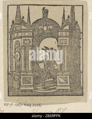 Graftombe van Willem i, prins van Oranje, 1623 Tomba del mausoleo di Guglielmo i nella nuova Chiesa di Delft, completata nel 1623. Testo esplicativo sciolto boekdruk. Produttore : printmaker: Anonymous place manufacturing: Netherlands Data: 1600 - 1699 caratteristiche Fisiche: Legno tagliato e testo materiale di stampa: Carta Tecnica: Legno tagliato / formati di stampa: Foglio: H 80 mm × W 67 mmToelichtingDe qui citato titolo si riferisce al titolo più alto ottenuto del soggetto, non necessariamente al titolo che il ritratto su questa prestazione draagt. Oggetto: Tomba, tomba monumentale interno della chiesa storica persona Foto Stock