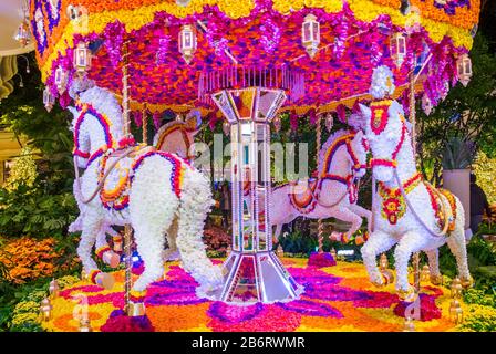 Installazione di fiori al Wynn Hotel e Casinò di Las Vegas. Foto Stock