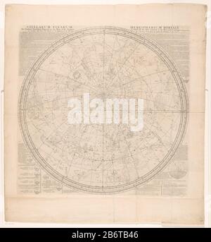 Hemelkaart met de noordelijke sterrenbeelden Stellarum fixarum hemisphaerium boreale (titel op Object) Mappa celeste delle costellazioni settentrionali. La posizione delle stelle si basa sul catalogo delle stelle Halley (in realtà preso da Flamsteed). La scheda è dotata di una griglia e di distribuzioni di gradi. Agli angoli della carta che spiega l'astronomo. Produttore : printmaker: Anonymous publisher John SenexPlats fabbricante: Londra Data: 1721 - 1728 Materiale: Carta Tecnica: Engra (processo di stampa) dimensioni: Bordo della lastra: H 668 mm × W 668 mmToelichtingPrent usato anche: Atlas maritimus a Foto Stock