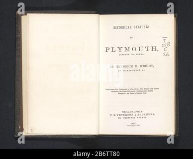 Schizzi storici di Plymouth, Luzerne Co penna (titel op Object) Schizzi storici di Plymouth, Luzerne Co., penna (title Object) Tipo Di Oggetto: Libro numero articolo: RP-F 2001-7-987 Iscrizioni / marchi: Data, interno, scritto a mano: 'Oct 1993 collector brand, front, Inside, stuck, 'Essex Institute (...) 'annotation, recto second front cover, hand-written,' Yam / 150- / Luke Benis [...] / tutte le 25 foto presenti' collector's mark , verso third cover page, in rilievo 'Essex Institute 1848'Vervaardiging: 1873 Materiale: Carta asciugamani Carta Tecnica stampa / albume dimensioni di stampa: H 195 mm × W. Foto Stock