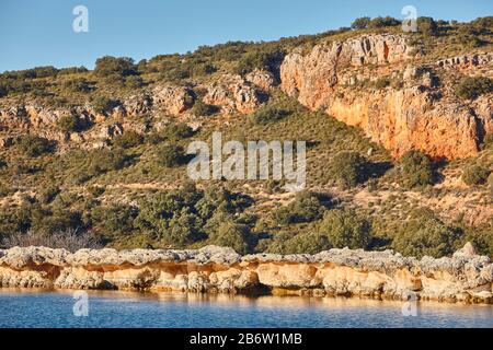Zone umide in Spagna. Lagunas del Ruidera paludi, Albacete. Spagna Foto Stock