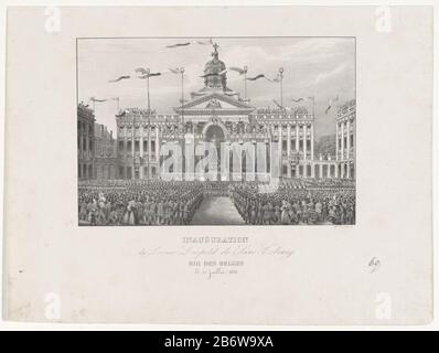 Inaugurazione solenne del re Leopoldo i a Bruxelles il 21 luglio 1831. I funzionari del governo reale e gli ospiti sul dais costruirono la chiesa di Saint Jacques-sur-Coudenberg a Koningsplein. Produttore : stampatore: Anonimo stampatore: Jean Baptiste Ambroise Marcellin Jobard (proprietà elencata) Luogo di produzione: Stampatore: Belgio Editore: Bruxelles Data: 1831 caratteristiche Fisiche: Litografia materiale: Carta tecnica: Litografia (tecnica ) Misure: Foglio: H 230 mm × W 306 mm Oggetto: Altre forme di insediamento inaugurale di Leopold i come re del Belg quando: 1831-07-21 - 183 1-07-21 Foto Stock