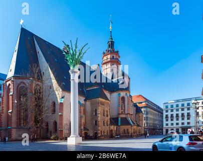 LEIPZIG, Germania - circa marzo, 2018: La Nikolaikirchhof della città di Lipsia in Germania Foto Stock