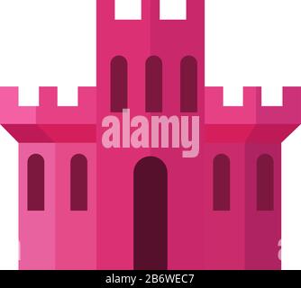Castello rosa, illustrazione, vettore su sfondo bianco. Illustrazione Vettoriale