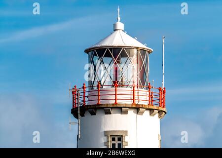 Faro di Fanad Head durante l'inverno nella contea di Donegal - Irlanda. Foto Stock