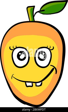 Felice mango, illustrazione, vettore su sfondo bianco. Illustrazione Vettoriale