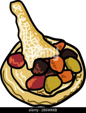 Cibo di ringraziamento, illustrazione, vettore su sfondo bianco. Illustrazione Vettoriale
