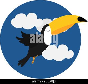 Volo di uccelli, illustrazione vettore su sfondo bianco. Illustrazione Vettoriale