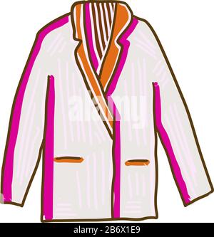 Blazer bianco, illustrazione, vettore su sfondo bianco. Illustrazione Vettoriale