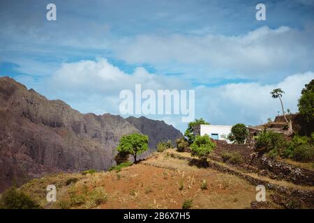 Zona Montuosa Di Corda, Isola Di Santo Antao, Capo Verde. Foto Stock