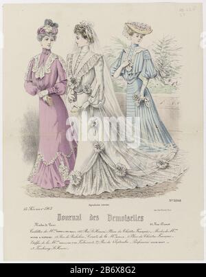Journal des Demoiselles, 15 Février 1903, No. 5298: Toilets Forcillon il MES (...) Tipo Di Proprietà: Fashion picture numero articolo: RP-P-2009-3807 Iscrizioni / marchi: Titolo, medium premuto sotto, 'Modes de Paris / Journal des Demoiselles'adres, in basso a destra, stampato: '14 Rue Drouot'ondersschrift middle printed below, 'Toilets, 'Toilets, The Moilets, The Moilmes, the Moilmes, the Moilons 165 Rue St Honoré (Place du Théâtre Français)   Modes de MES WYNS & DUREAU, 14, Rue de la Richelieu  Corsets M.on GUELLE, 3, Place du Théâtre de la Français  Etoffes M.on ROULLIER F.RES Fabricants, 27, rue du 4 Septembre  Perfumery HOUBIGANT   19 Foto Stock