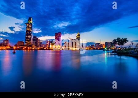 Bitexco Financial Tower è un grattacielo nella città di ho Chi Minh, Vietnam Foto Stock